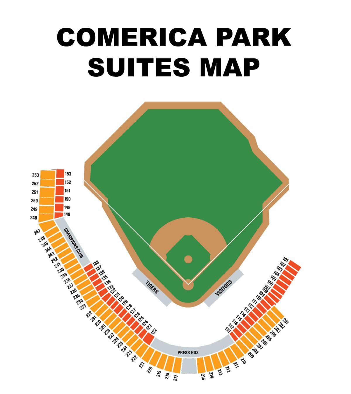 comerica park kort sæti