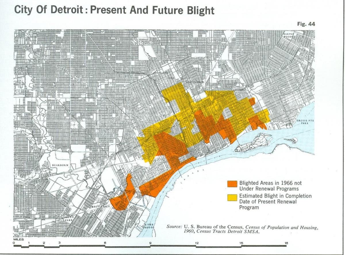 kort af Detroit ljósið