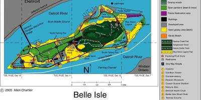 Kort af Belle Isle Detroit