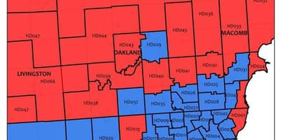 Kort af Detroit svæði